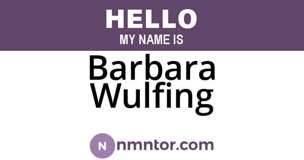 Barbara Wulfing