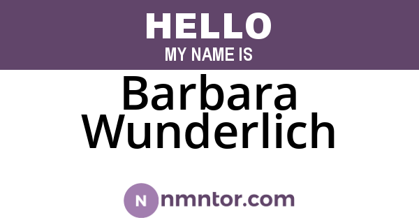 Barbara Wunderlich