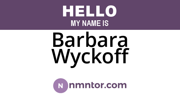 Barbara Wyckoff