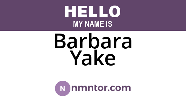 Barbara Yake