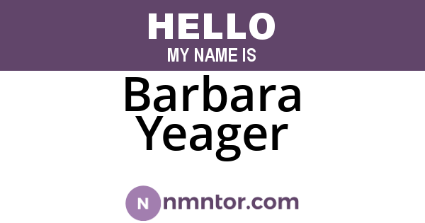 Barbara Yeager