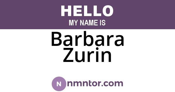 Barbara Zurin
