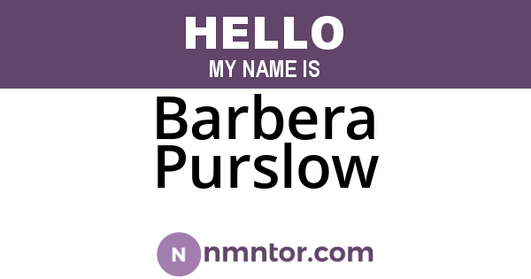 Barbera Purslow