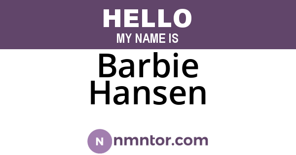 Barbie Hansen