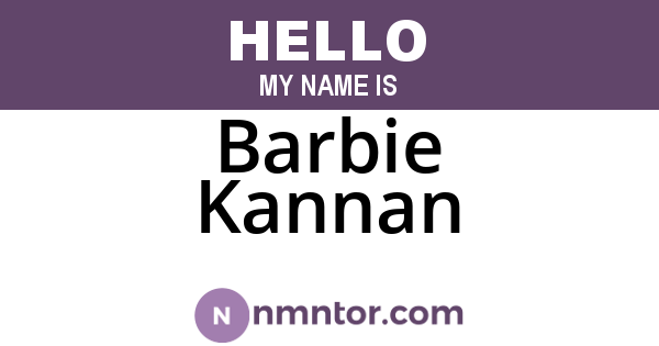 Barbie Kannan