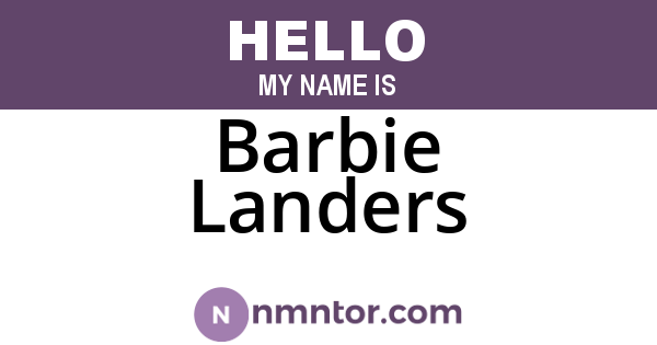 Barbie Landers