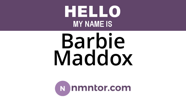 Barbie Maddox
