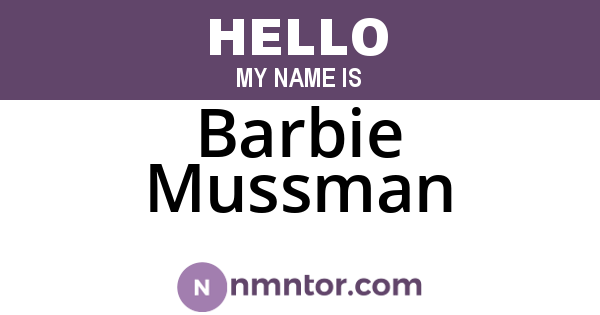 Barbie Mussman