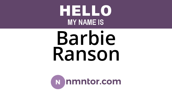 Barbie Ranson