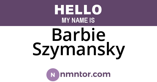 Barbie Szymansky