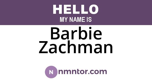 Barbie Zachman