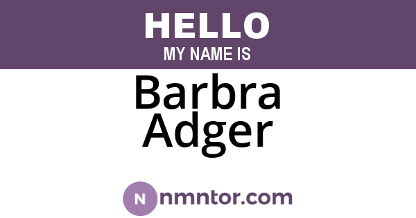 Barbra Adger