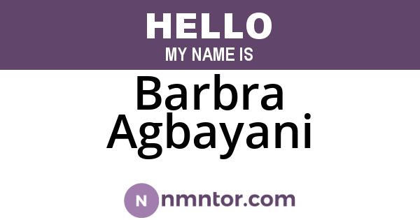 Barbra Agbayani
