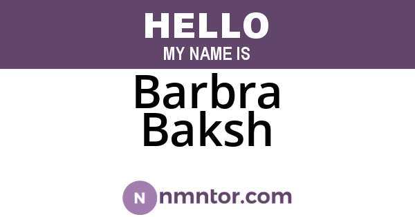 Barbra Baksh