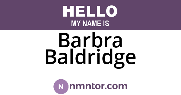 Barbra Baldridge