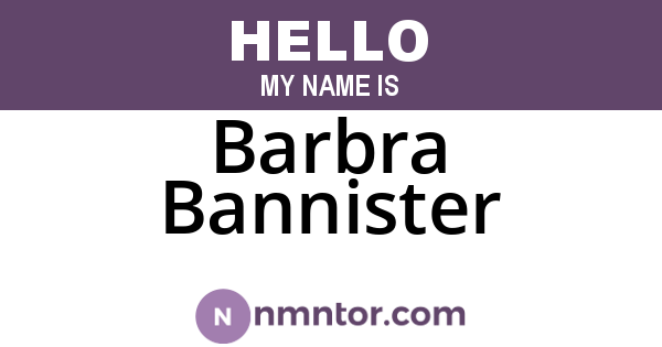 Barbra Bannister