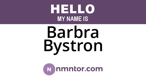 Barbra Bystron
