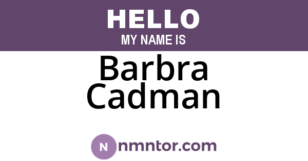 Barbra Cadman