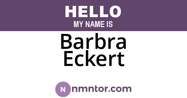 Barbra Eckert