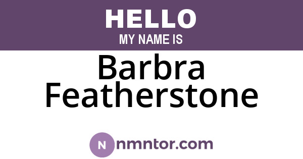 Barbra Featherstone