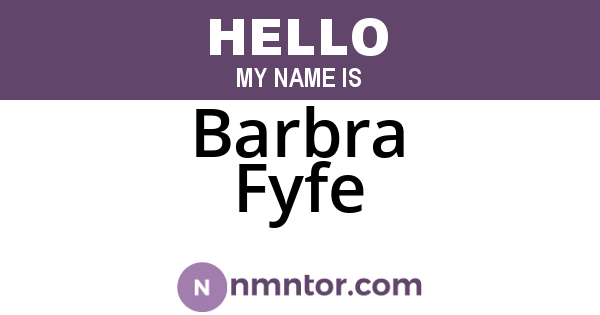 Barbra Fyfe