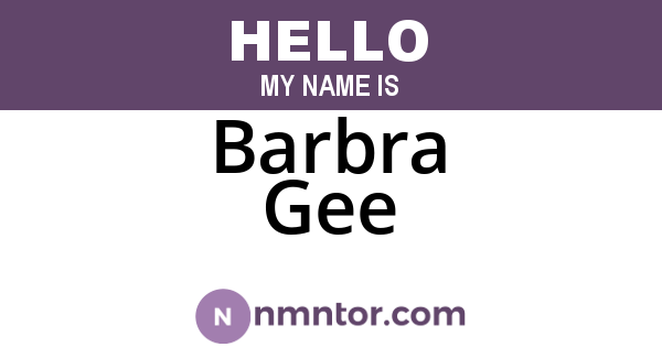 Barbra Gee