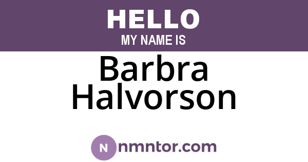 Barbra Halvorson