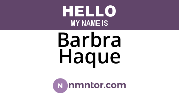 Barbra Haque