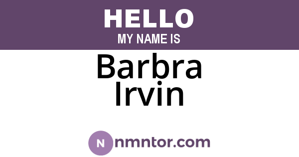 Barbra Irvin
