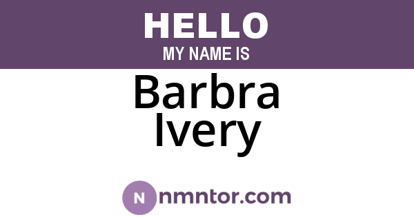 Barbra Ivery