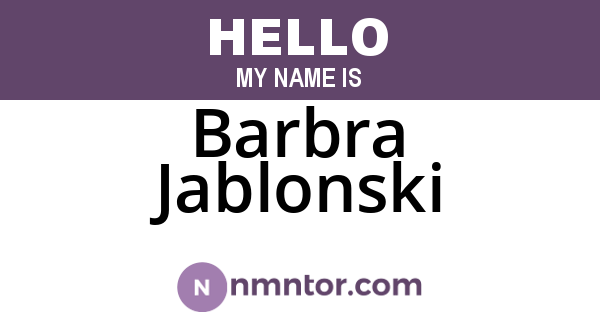 Barbra Jablonski