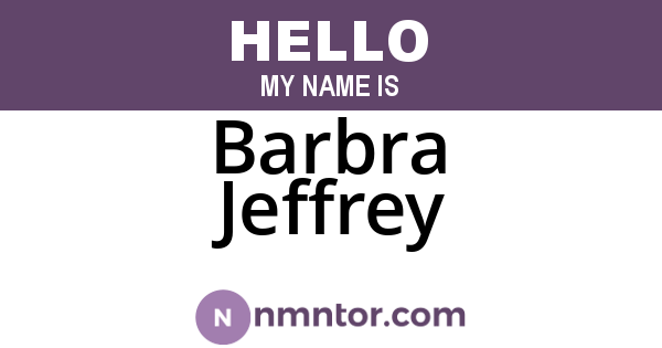 Barbra Jeffrey