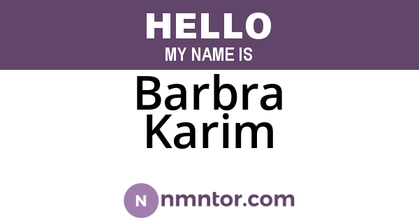Barbra Karim