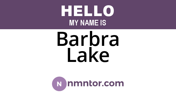 Barbra Lake