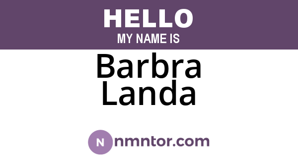 Barbra Landa