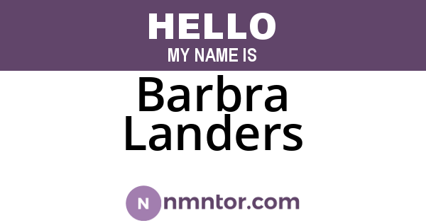 Barbra Landers