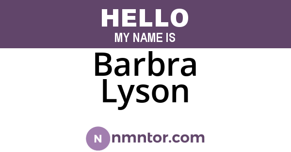 Barbra Lyson