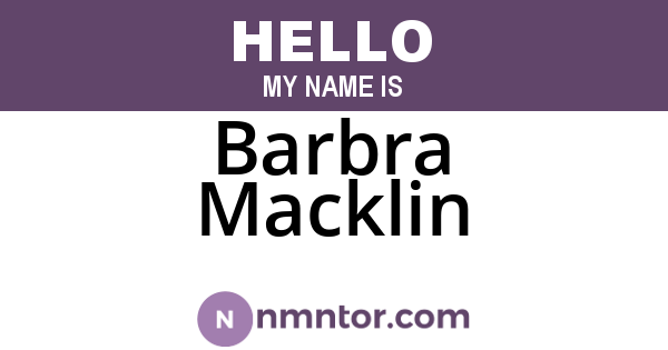 Barbra Macklin