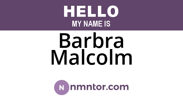 Barbra Malcolm