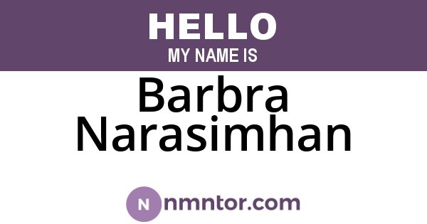 Barbra Narasimhan