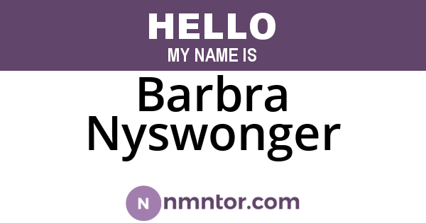 Barbra Nyswonger