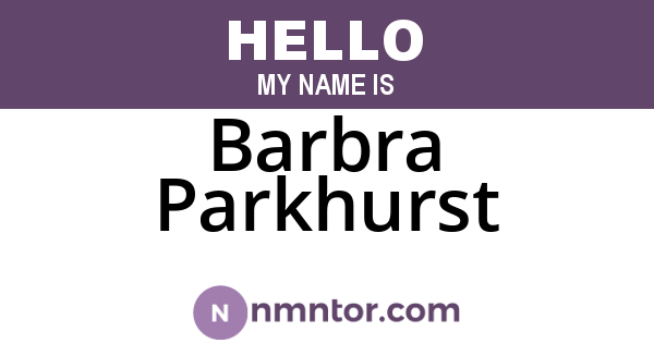 Barbra Parkhurst