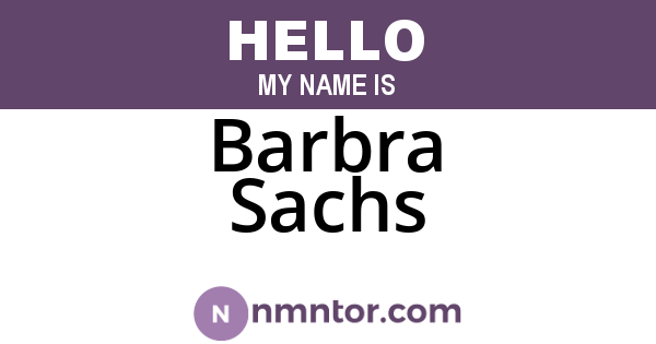 Barbra Sachs