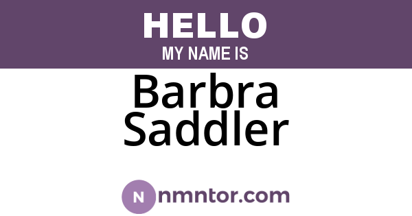 Barbra Saddler