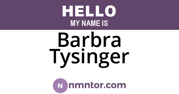 Barbra Tysinger