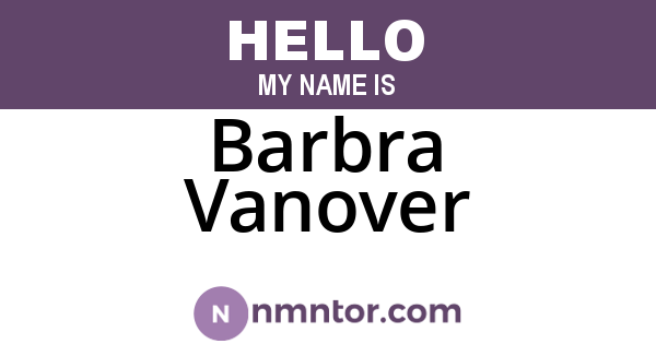 Barbra Vanover