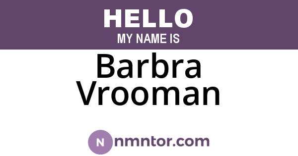 Barbra Vrooman