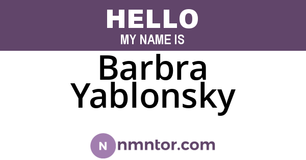 Barbra Yablonsky