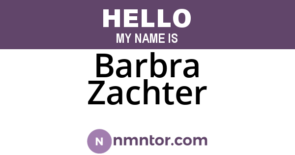 Barbra Zachter