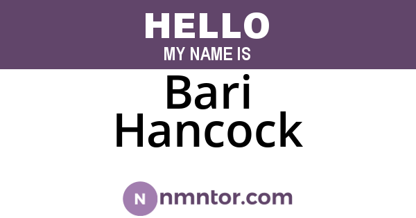 Bari Hancock